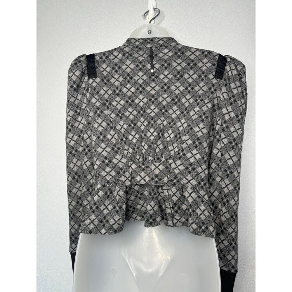 Juicy Couture Grey Puff Sleeve Full Zip Jacket SZ M Pockets Y2K 2000s - Picture 2 of 11